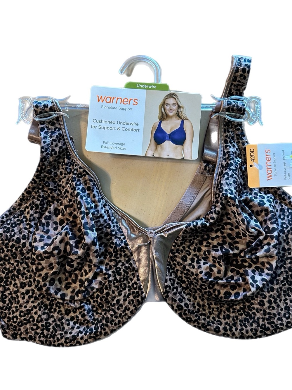Warner's Leopard Print Underwire Bra - Bronze/Tan/Black